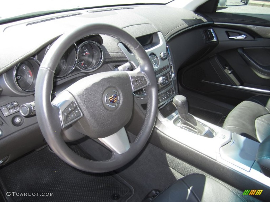 2008 Cadillac CTS Sedan Ebony Steering Wheel Photo #68740897