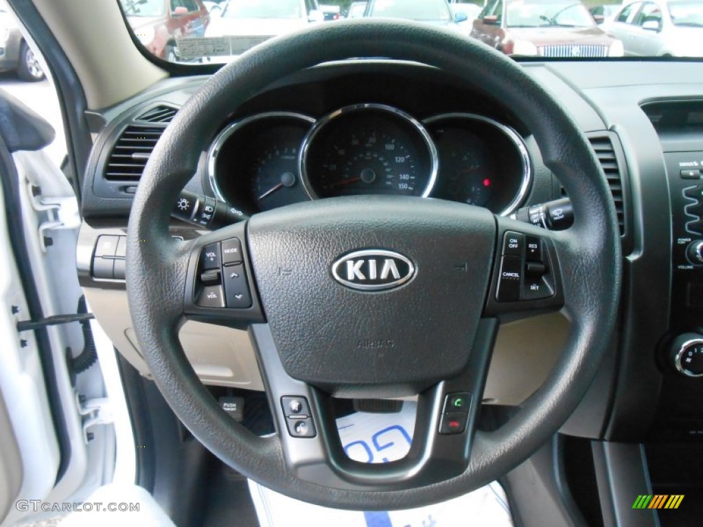 2011 Kia Sorento LX Beige Steering Wheel Photo #68741410