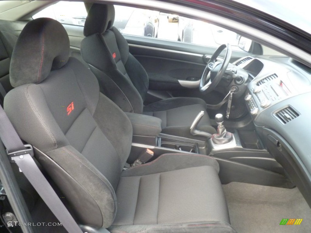 Black Interior 2009 Honda Civic Si Coupe Photo #68741497