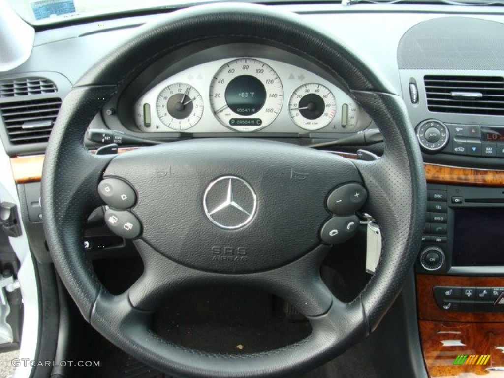 2009 Mercedes-Benz E 550 4Matic Sedan Black Steering Wheel Photo #68742874