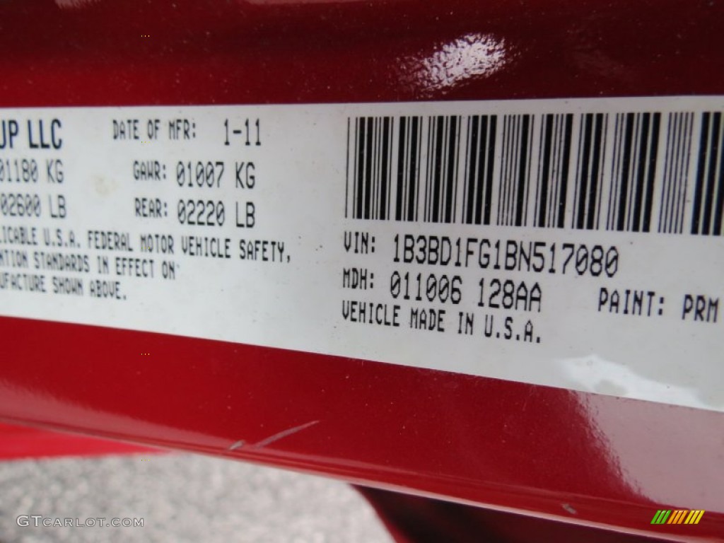 2011 Dodge Avenger Mainstreet Color Code Photos