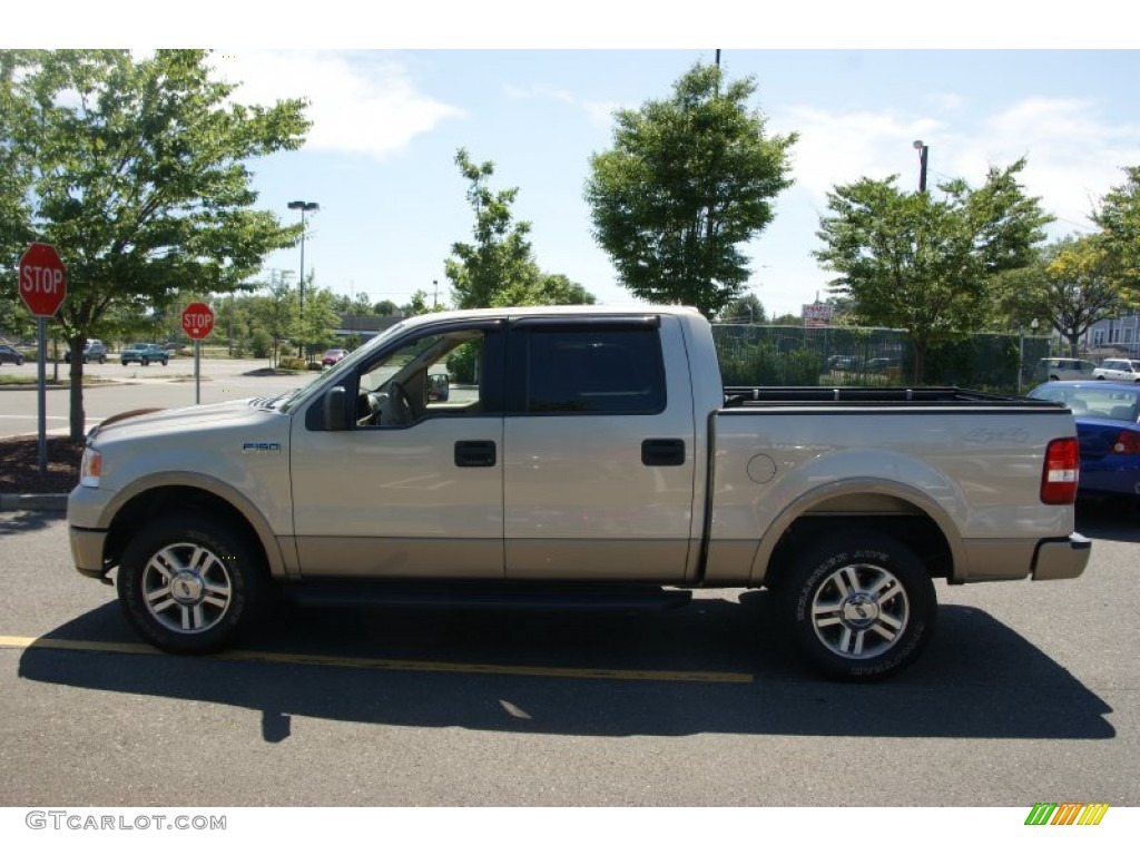 2006 F150 Lariat SuperCrew 4x4 - Smokestone Metallic / Tan photo #7