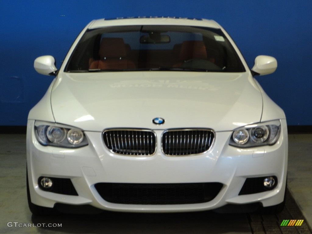 2012 3 Series 328i xDrive Coupe - Mineral White Metallic / Coral Red/Black photo #2