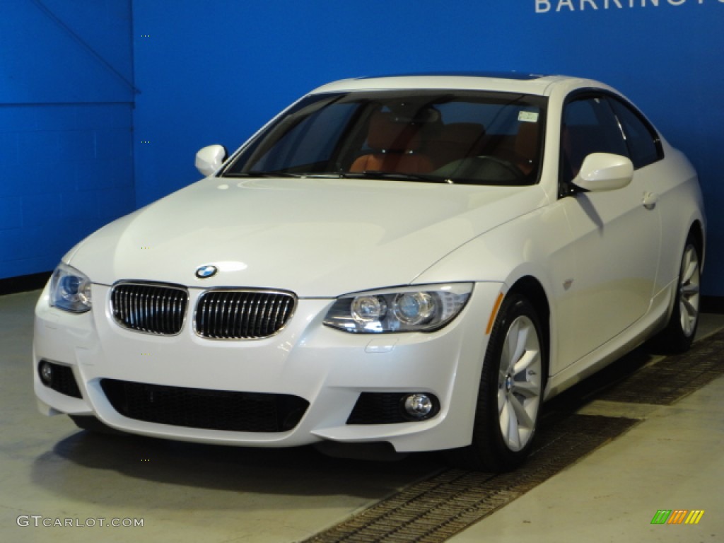 2012 3 Series 328i xDrive Coupe - Mineral White Metallic / Coral Red/Black photo #3