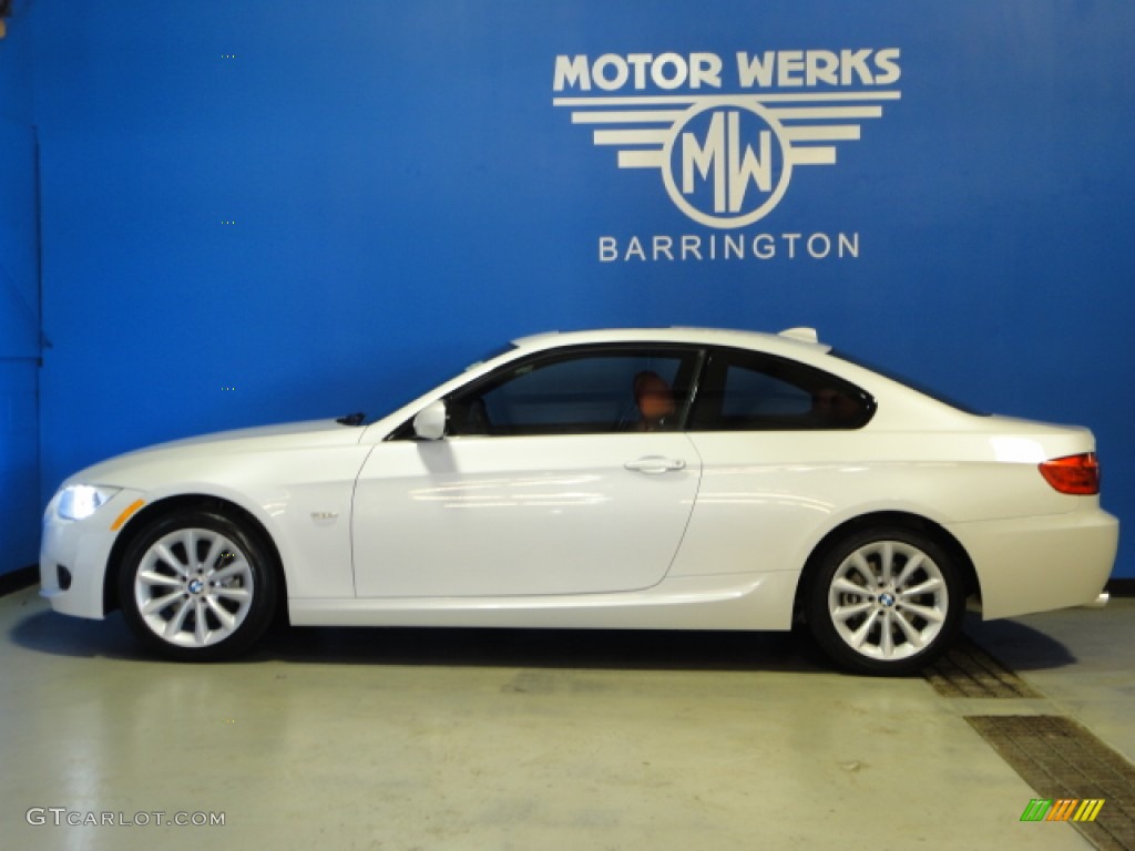2012 3 Series 328i xDrive Coupe - Mineral White Metallic / Coral Red/Black photo #5