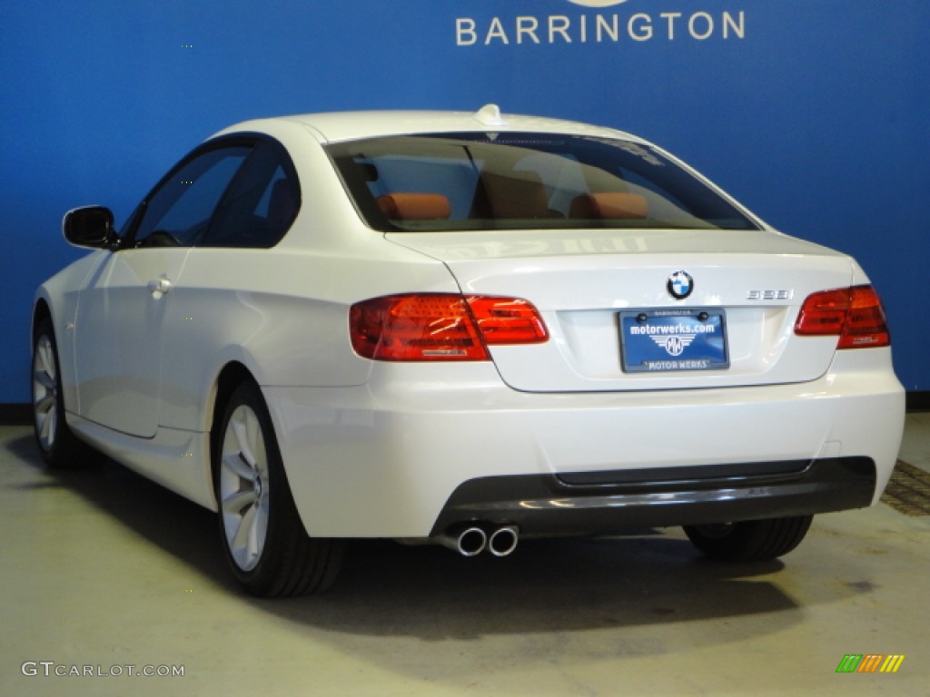 2012 3 Series 328i xDrive Coupe - Mineral White Metallic / Coral Red/Black photo #6