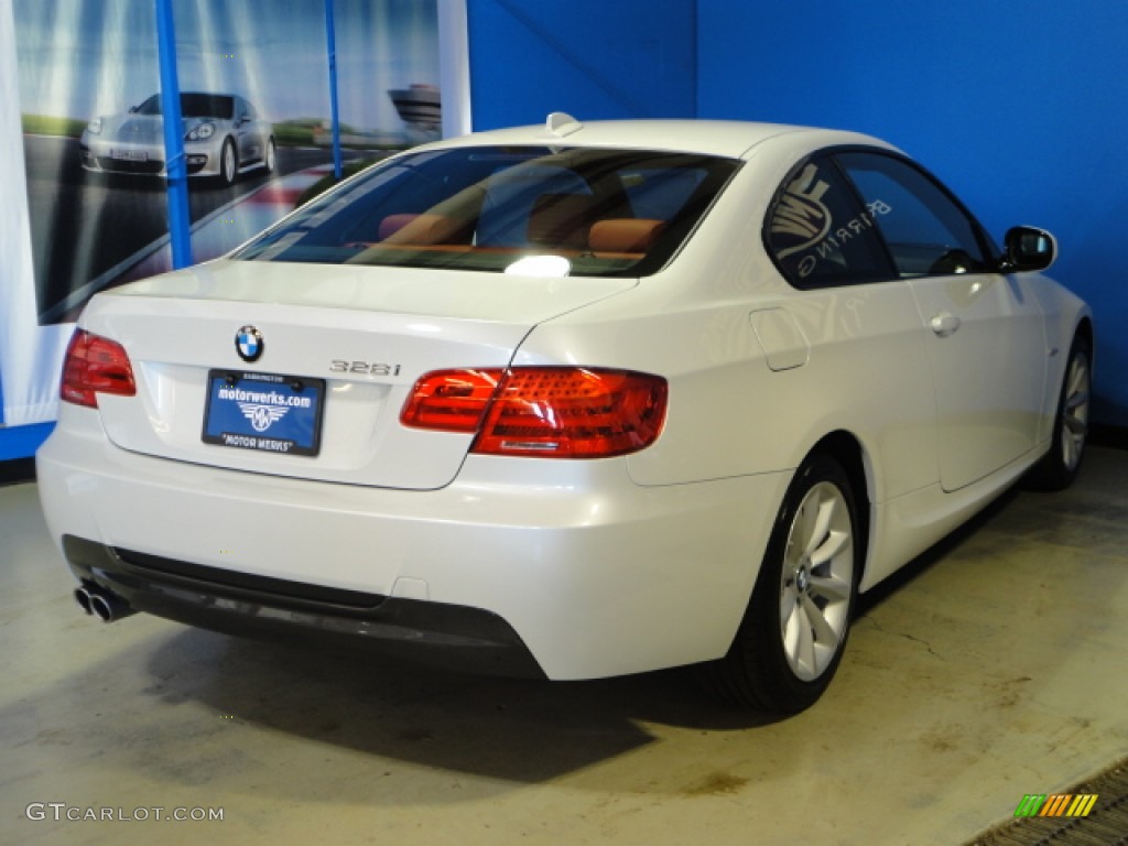 2012 3 Series 328i xDrive Coupe - Mineral White Metallic / Coral Red/Black photo #9