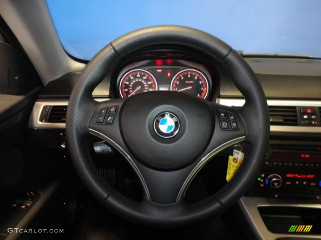2009 BMW 3 Series 335i Coupe Black Steering Wheel Photo #68748027