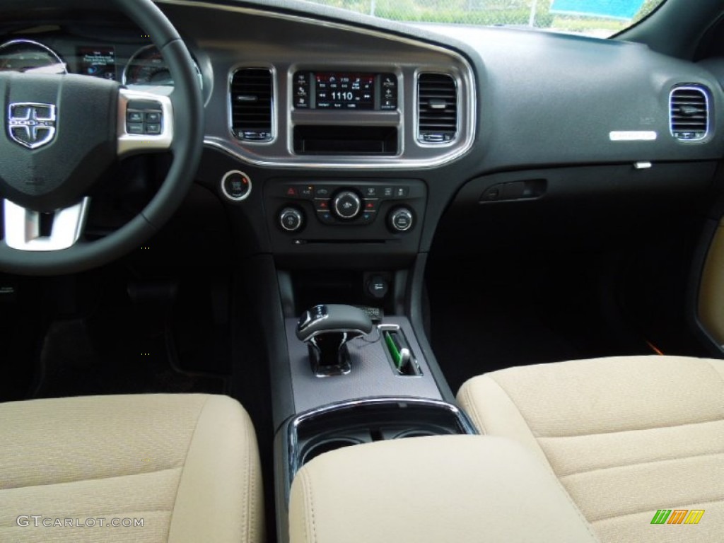 2012 Dodge Charger SE Black/Light Frost Beige Dashboard Photo #68749180