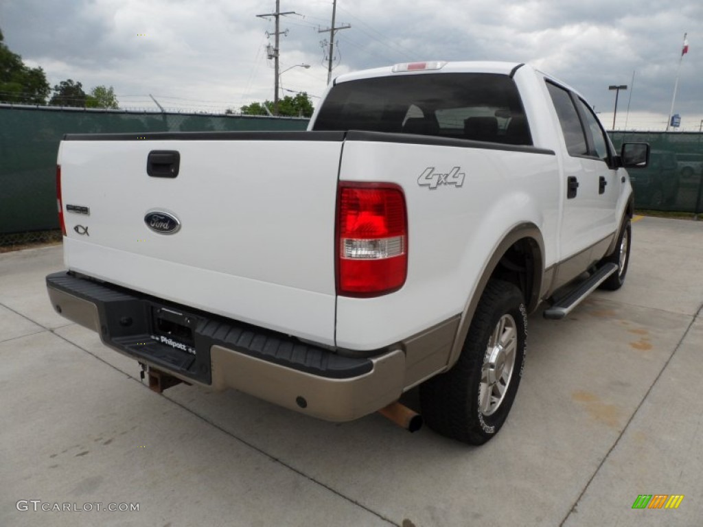 2005 F150 Lariat SuperCrew 4x4 - Oxford White / Tan photo #3