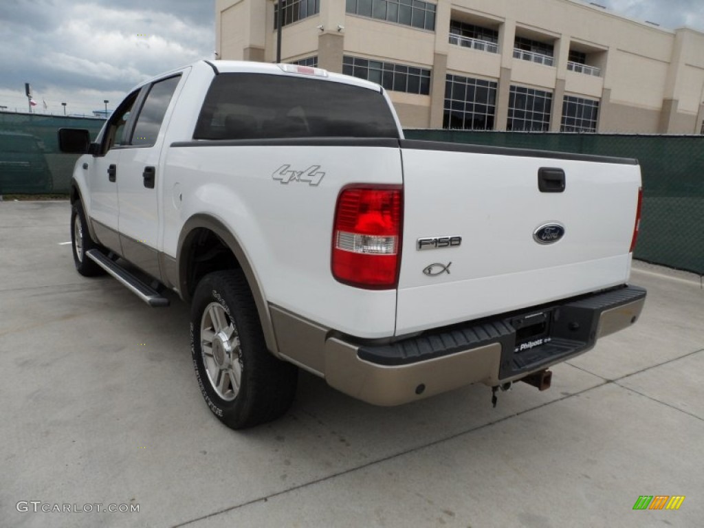 2005 F150 Lariat SuperCrew 4x4 - Oxford White / Tan photo #5