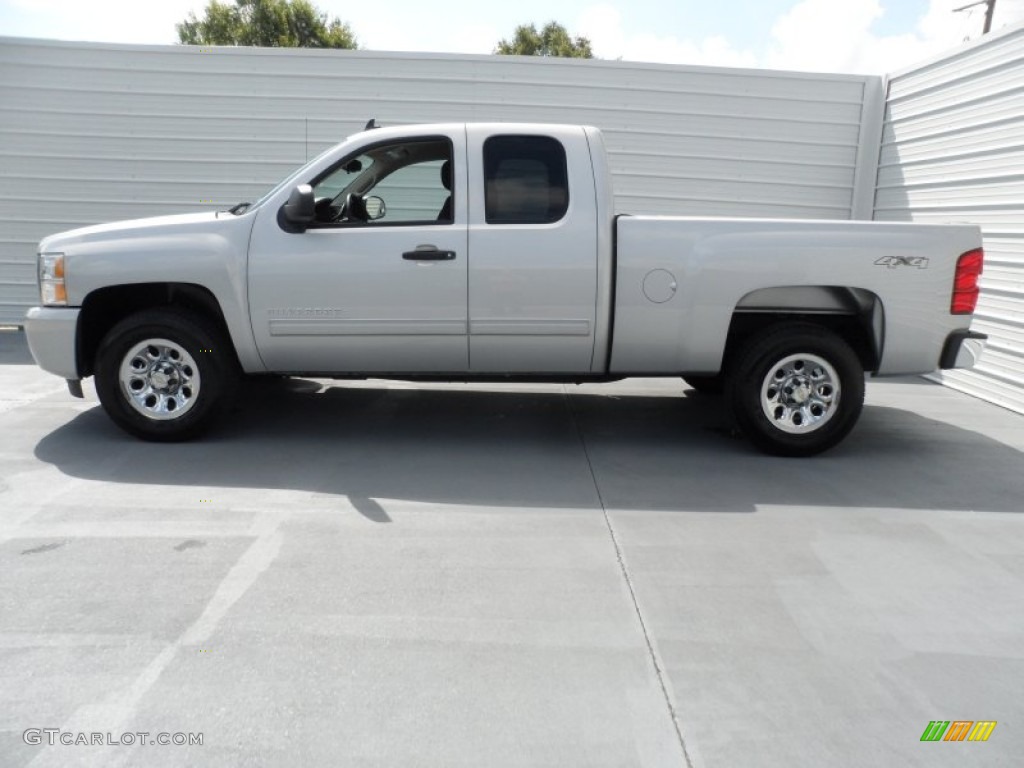 2011 Silverado 1500 LS Extended Cab 4x4 - Sheer Silver Metallic / Dark Titanium photo #5