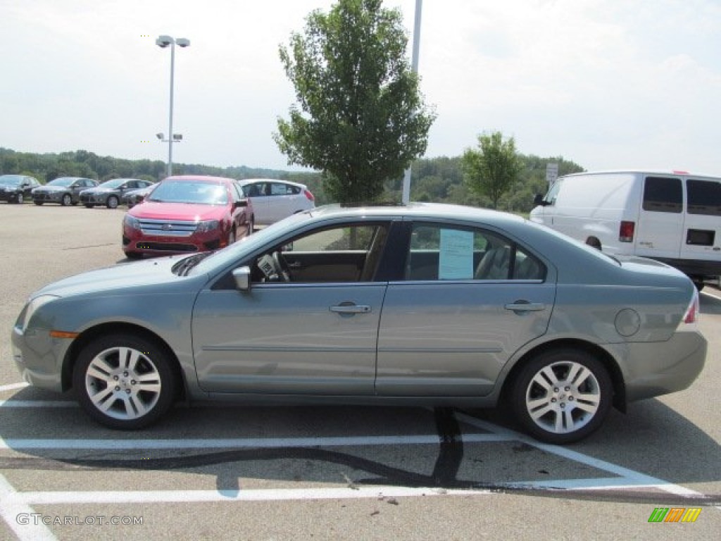 2006 Fusion SEL V6 - Titanium Green Metallic / Camel photo #6