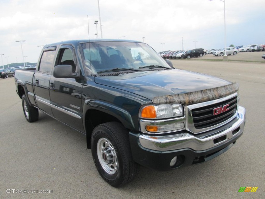 2004 Sierra 2500HD SLE Crew Cab 4x4 - Polo Green Metallic / Pewter photo #5