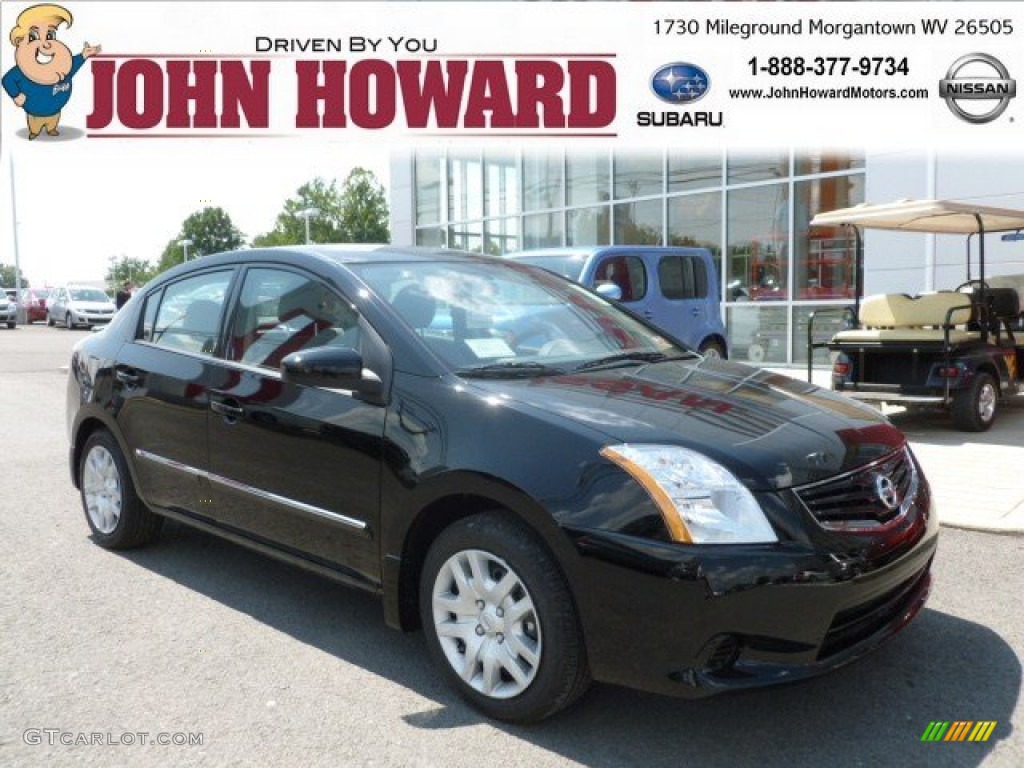 2012 Sentra 2.0 S - Super Black / Beige photo #1