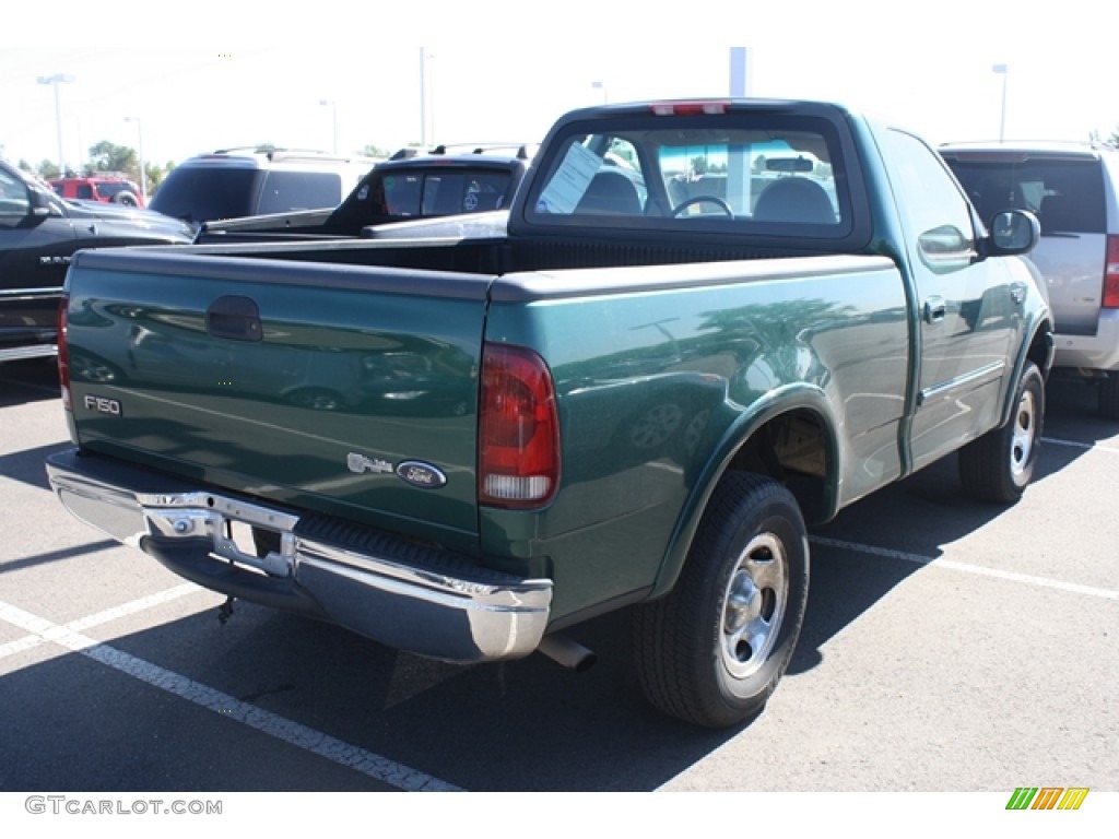 1999 F150 XLT Regular Cab 4x4 - Amazon Green Metallic / Medium Prairie Tan photo #2