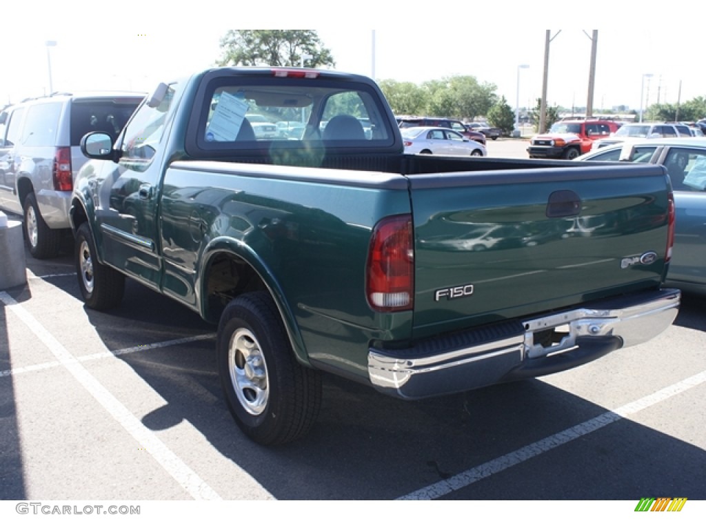 1999 F150 XLT Regular Cab 4x4 - Amazon Green Metallic / Medium Prairie Tan photo #3