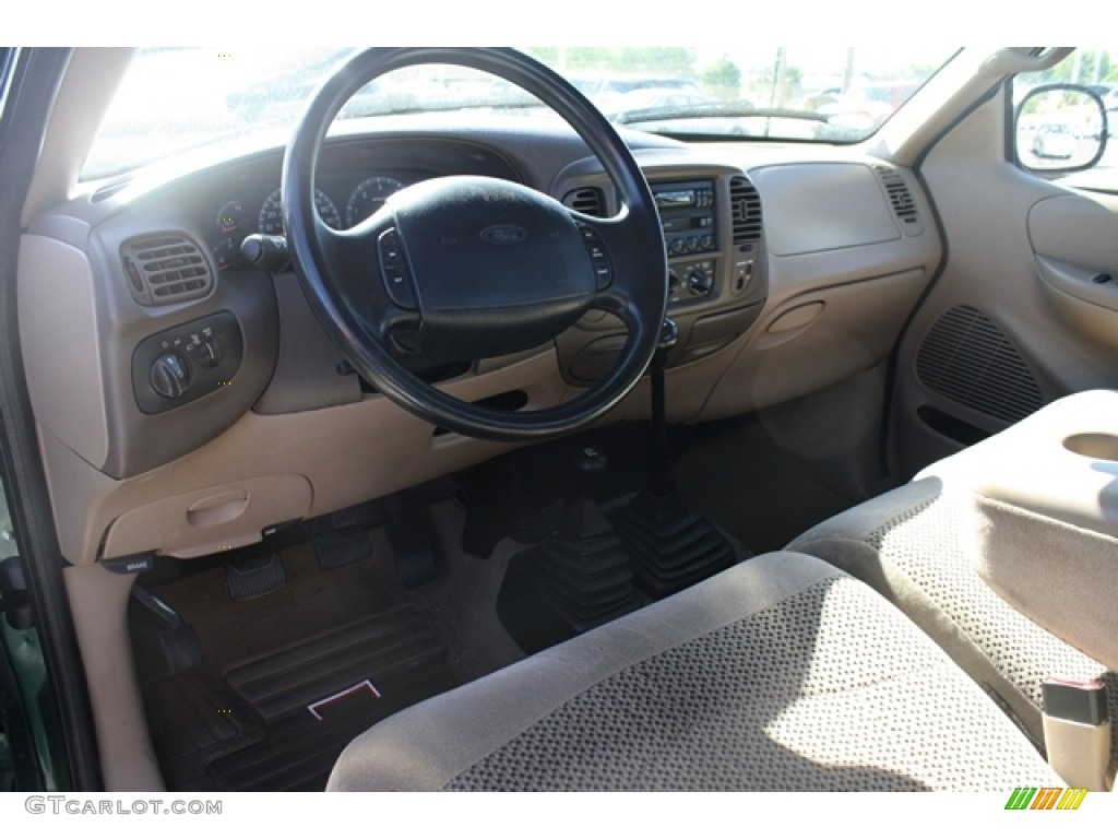 1999 F150 XLT Regular Cab 4x4 - Amazon Green Metallic / Medium Prairie Tan photo #5