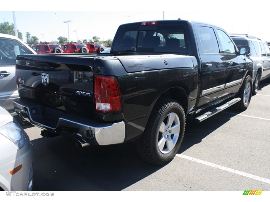 2009 Ram 1500 Big Horn Edition Crew Cab 4x4 - Brilliant Black Crystal Pearl / Dark Slate/Medium Graystone photo #2