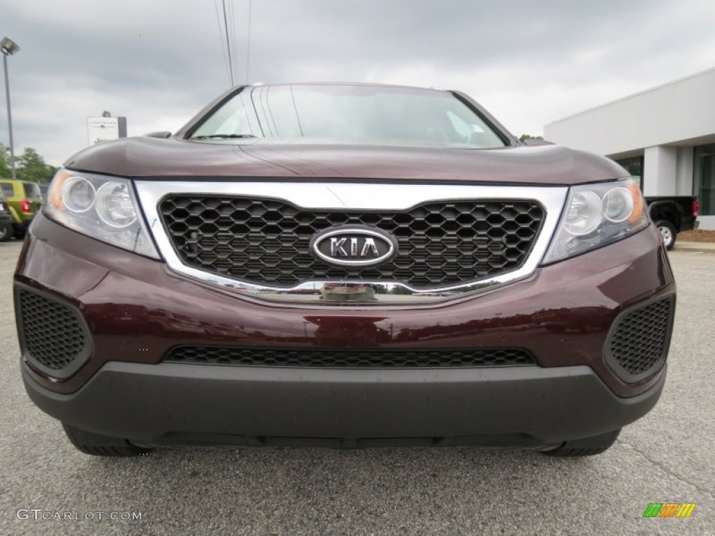 2012 Sorento LX V6 - Dark Cherry / Beige photo #2