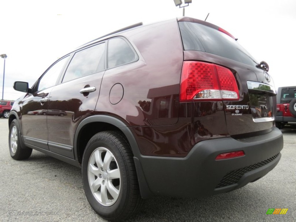 2012 Sorento LX V6 - Dark Cherry / Beige photo #5