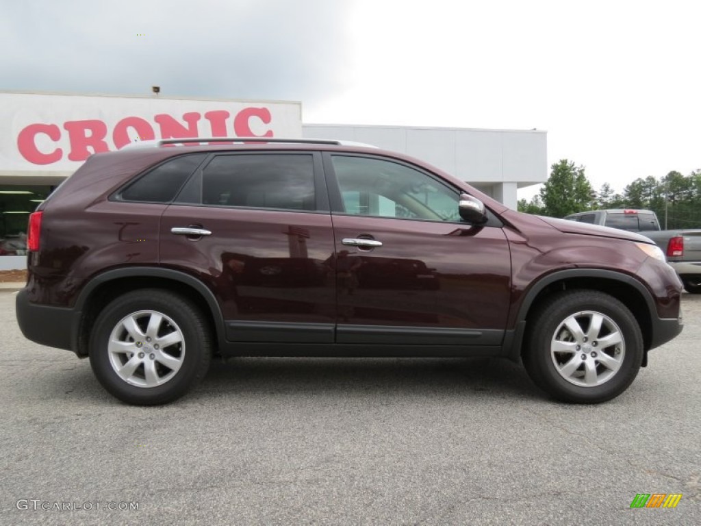 2012 Sorento LX V6 - Dark Cherry / Beige photo #8