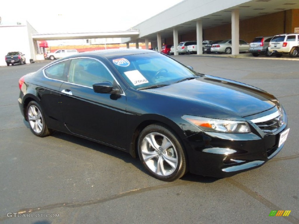 2011 Accord EX-L V6 Coupe - Crystal Black Pearl / Black photo #1