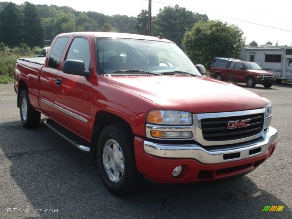 2006 Sierra 1500 SLE Extended Cab 4x4 - Fire Red / Pewter photo #1