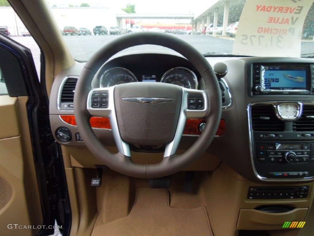 2012 Chrysler Town & Country Touring - L Dark Frost Beige/Medium Frost Beige Steering Wheel Photo #68766403