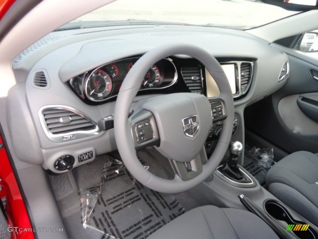2013 Dodge Dart Rallye Black/Light Diesel Gray Dashboard Photo #68769136