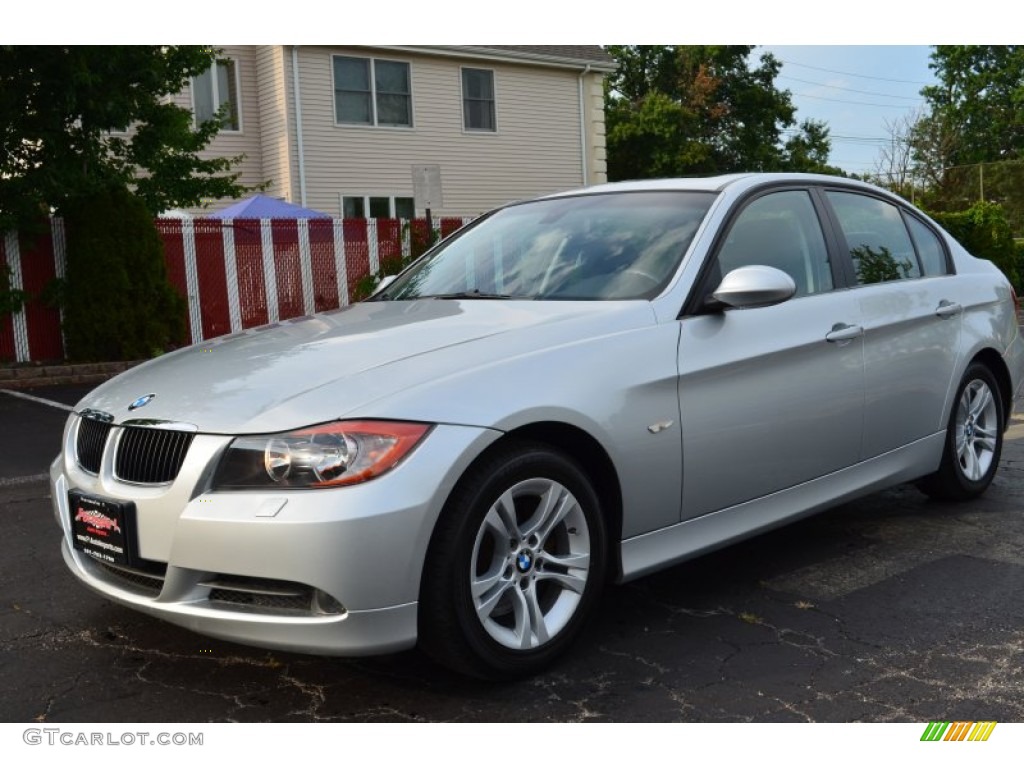 2008 3 Series 328xi Sedan - Titanium Silver Metallic / Black photo #3