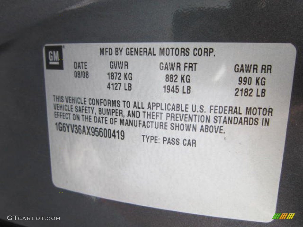 2009 Cadillac XLR Platinum Roadster Info Tag Photos