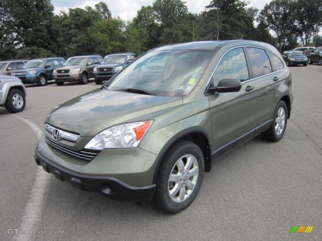 2009 CR-V EX 4WD - Green Tea Metallic / Ivory photo #3