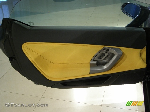 2007 Lamborghini Gallardo Spyder Black/Yellow Door Panel Photo #68778