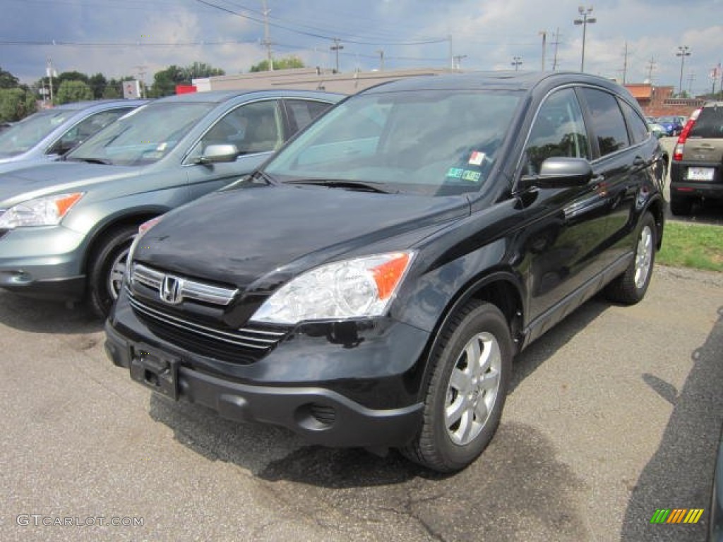 2009 CR-V EX 4WD - Crystal Black Pearl / Black photo #3