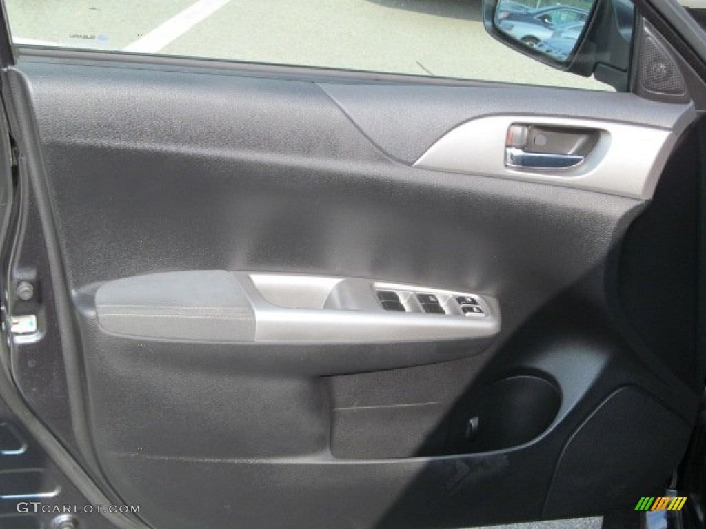 2008 Subaru Impreza WRX STi Carbon Black/Graphite Gray Alcantara Door Panel Photo #68777630