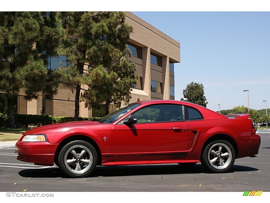 Laser Red Metallic 2000 Ford Mustang V6 Coupe Exterior Photo #68778737