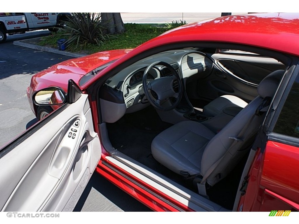 2000 Mustang V6 Coupe - Laser Red Metallic / Medium Graphite photo #37