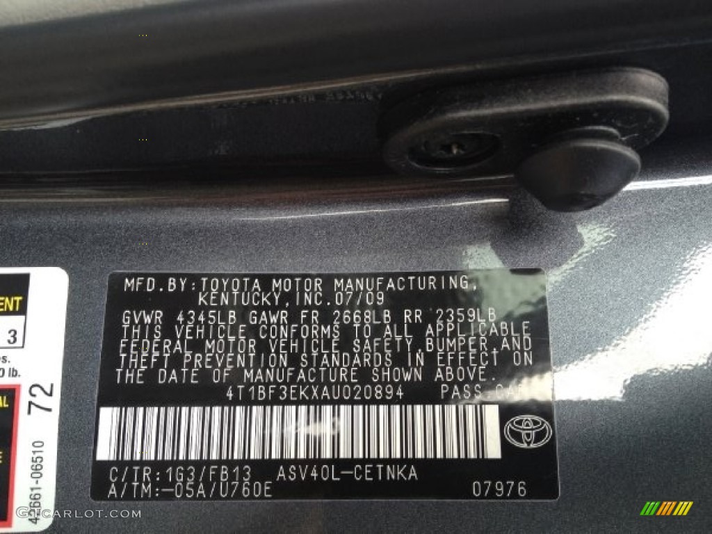 2010 Camry LE - Magnetic Gray Metallic / Ash Gray photo #15