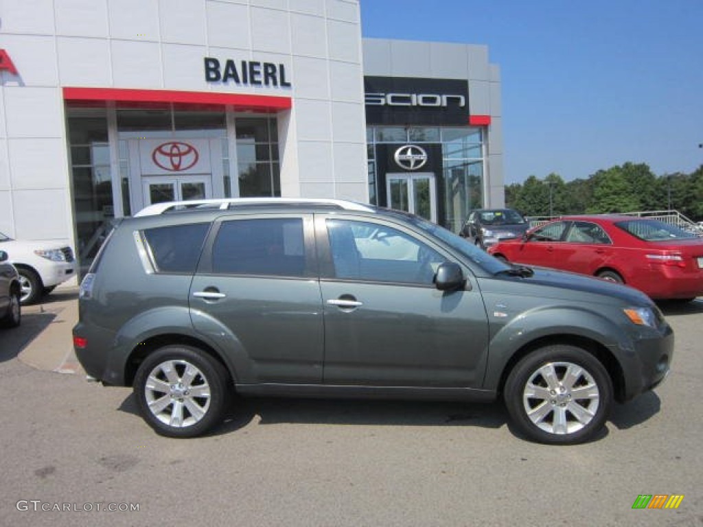 2008 Outlander XLS 4WD - Manitoba Green Metallic / Beige photo #8