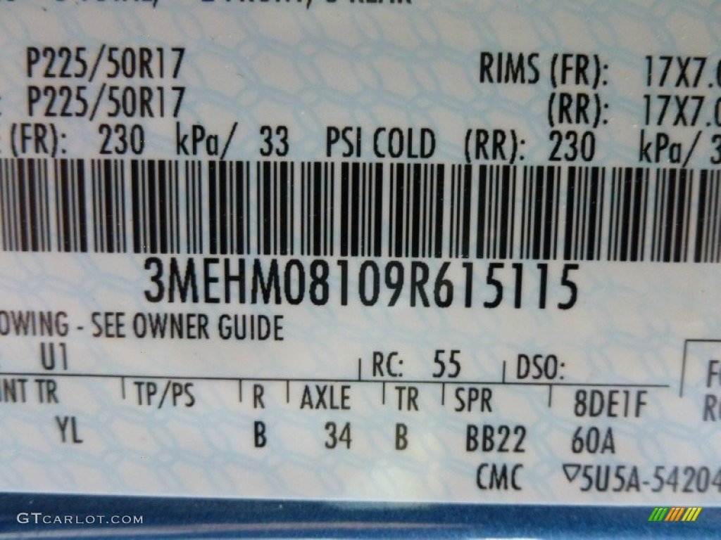 2009 Mercury Milan V6 Premier Color Code Photos