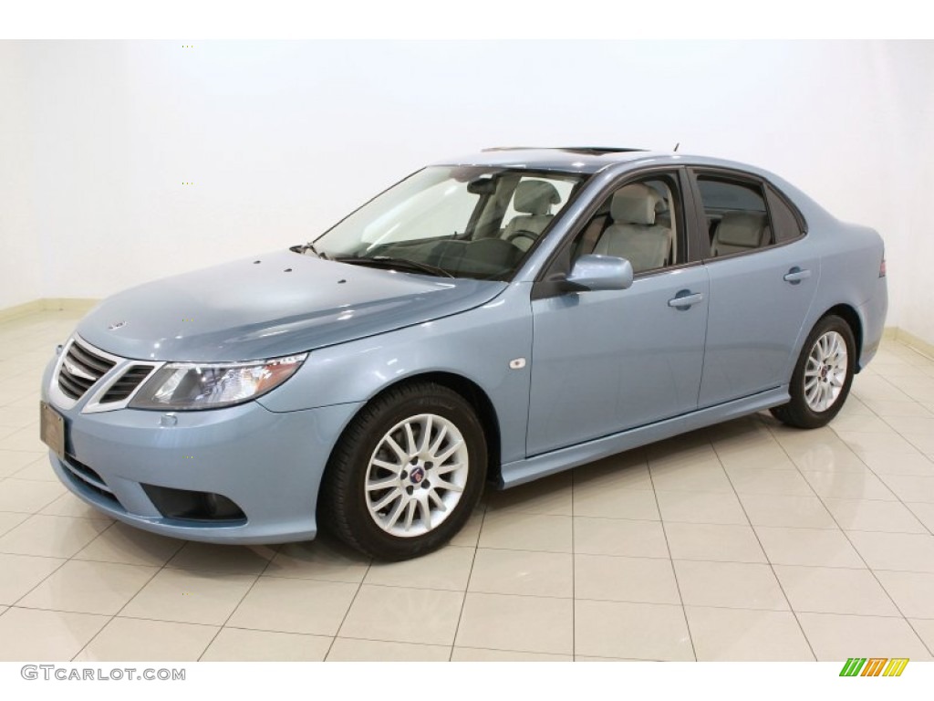 Ice Blue Metallic 2008 Saab 9-3 2.0T Sport Sedan Exterior Photo #68787188