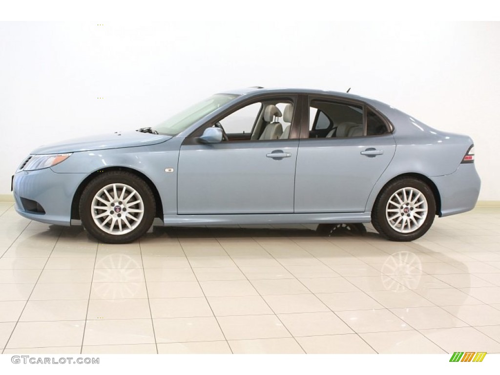Ice Blue Metallic 2008 Saab 9-3 2.0T Sport Sedan Exterior Photo #68787197