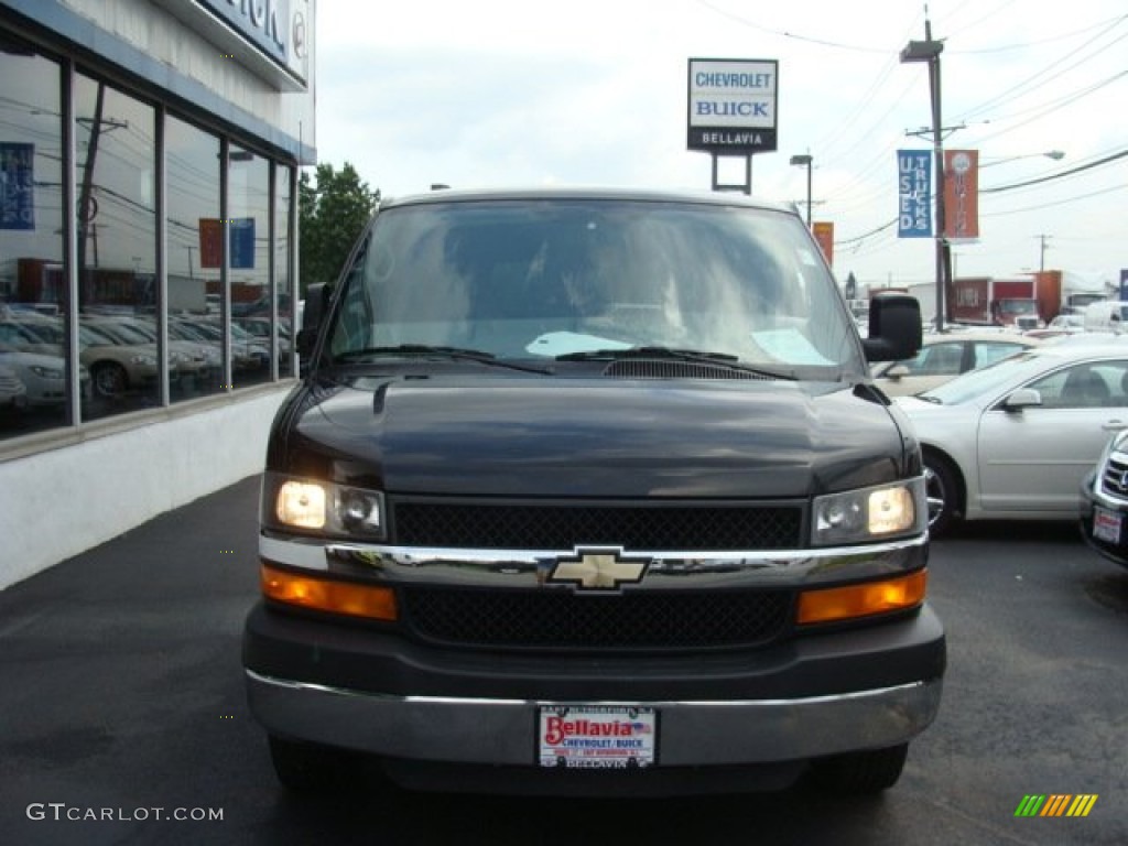 2009 Express 3500 Extended Passenger Van - Black / Medium Pewter photo #2