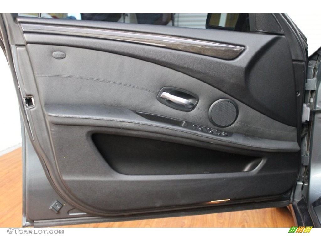 2008 BMW 5 Series 535i Sedan Black Door Panel Photo #68789534