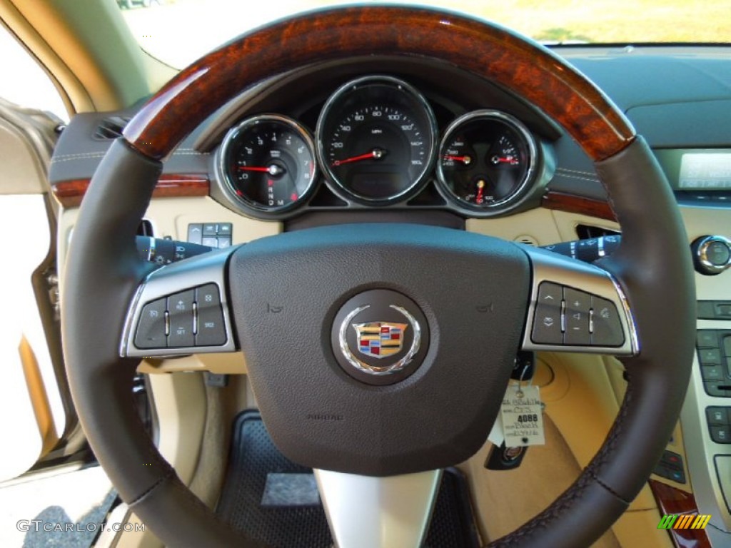 2013 Cadillac CTS 3.0 Sedan Cashmere/Ebony Steering Wheel Photo #68790401