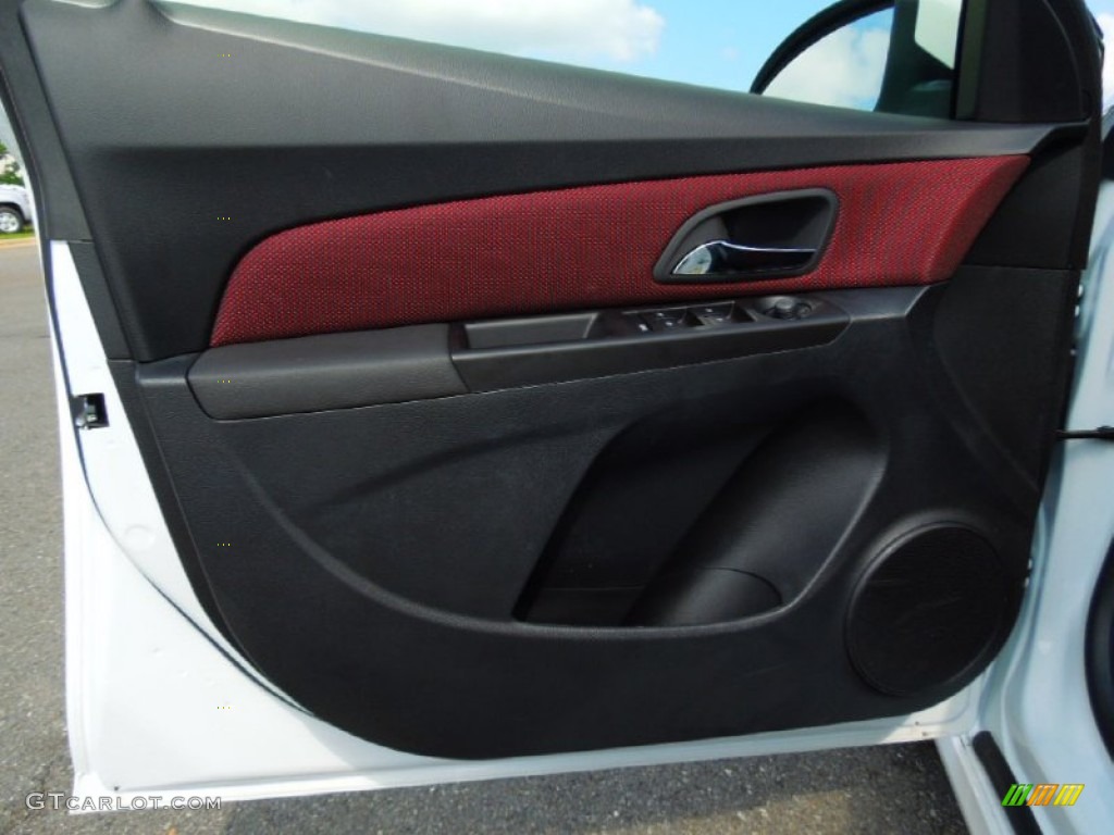 2012 Chevrolet Cruze LT/RS Jet Black/Sport Red Door Panel Photo #68790821