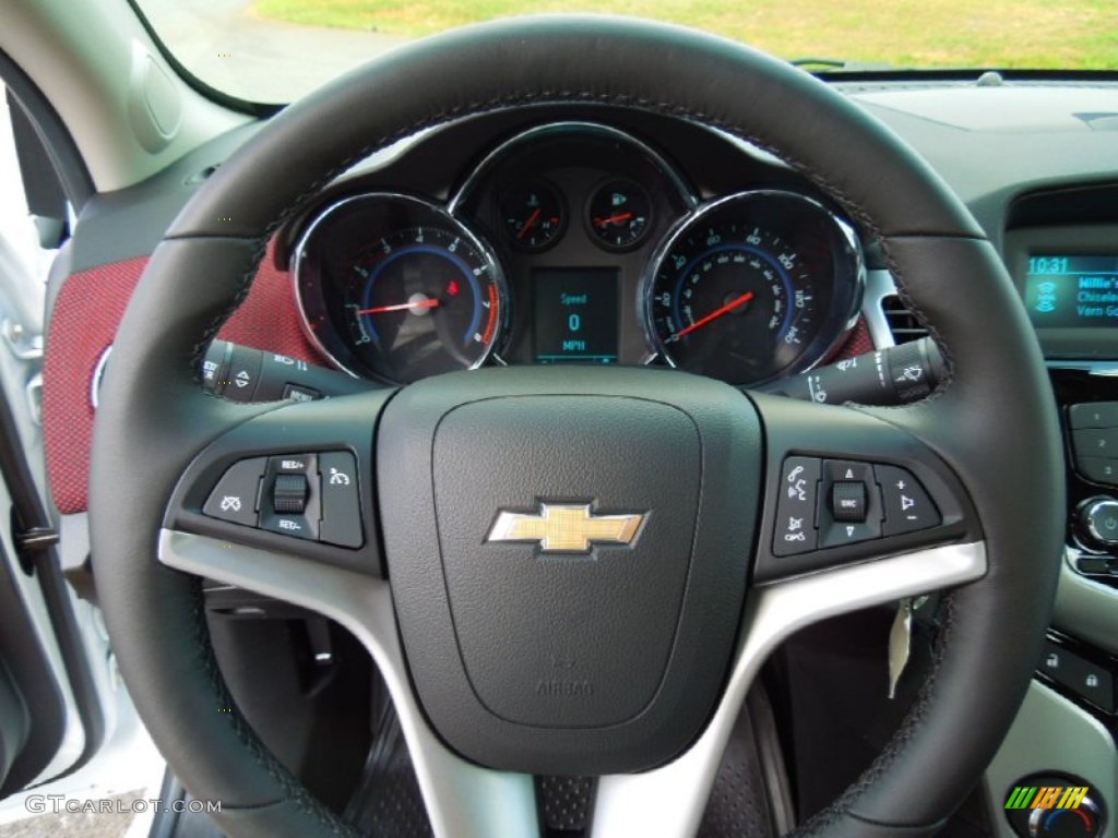 2012 Chevrolet Cruze LT/RS Jet Black/Sport Red Steering Wheel Photo #68790854