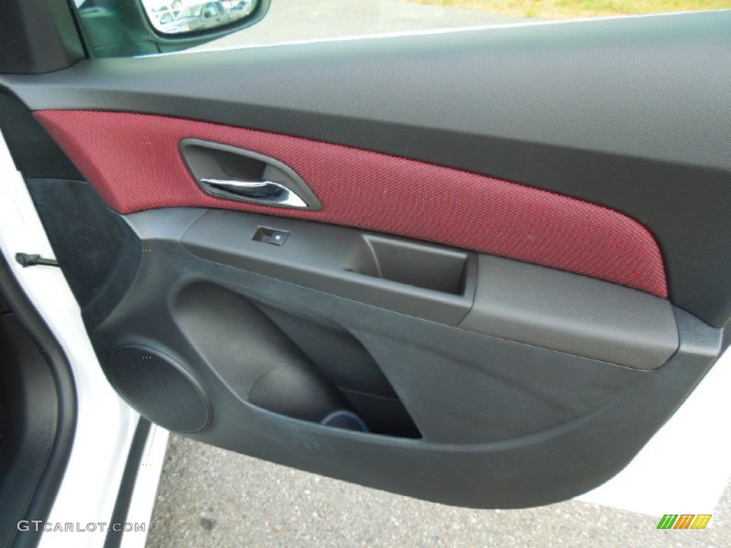 2012 Chevrolet Cruze LT/RS Jet Black/Sport Red Door Panel Photo #68790932