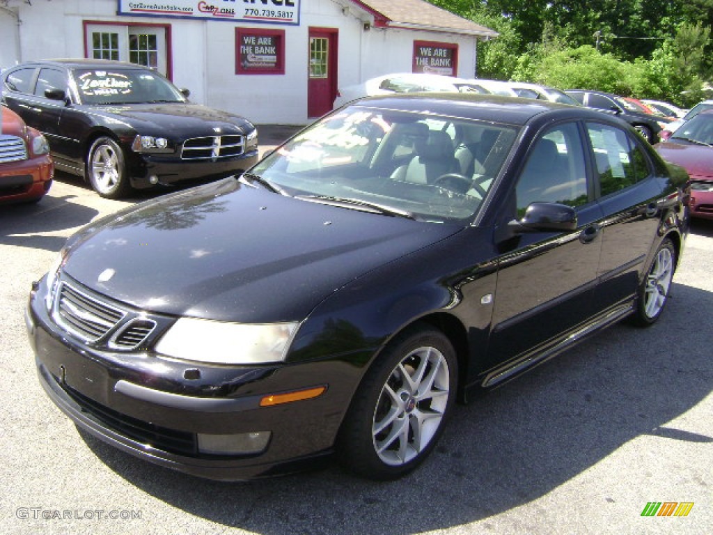 2004 9-3 Linear Sedan - Black / Slate Gray photo #1